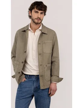 Sobrecamisa lisa de hombre de algodón - El Ganso - FashionsVida