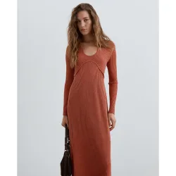 Vestido de punto midi con lúrex