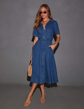 Retro V-neck Strap Denim Dress Long Skirt French Elegant Fashionable Women's Clothing - Aliexpress - FashionsVida