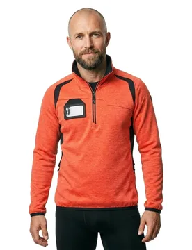 Sweat à Demi-zip Accelerate Safe 19353 Hi-Vis Red / Dark Navy 2XL - MASCOT - FashionsVida