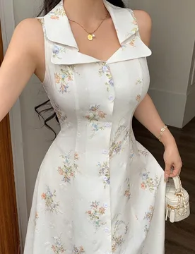 Vestido largo con estampado floral, romántico y de moda para mujeres, hecho de tela especial XS - Shein - FashionsVida