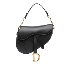 Pre-Owned Womens Saddle Handbag D Charm - Black Leather - One Size