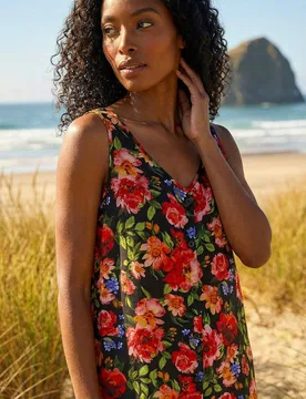 Womens Floral Buttoned Vest Top - Red - Size 12 Uk - Roman - FashionsVida