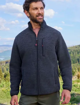 Hayfield Mens Fur Lined Full Zip Fleece - Grey - Mountain Warehouse - FashionsVida