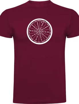Maglietta A Maniche Corte Wheel Dark Red - Kruskis - FashionsVida