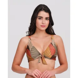 Top bikini mujer escote triangular nudo frontal
