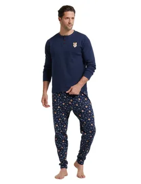 Pigiama A Maniche Lunghe Ontario Nocturno M - Pompea - FashionsVida