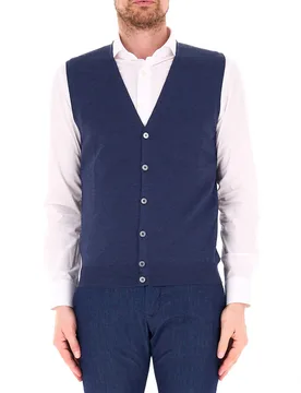 Gilet lana vergine BLU 46 - Gran Sasso - FashionsVida