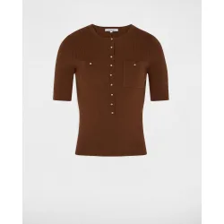 Camiseta de mujer en punto fino con manga corta