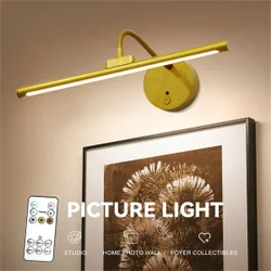 Pieza Luz nocturna de galería, lámpara de pared, luz de arte recargable, control remoto, 3 ajustes de temperatura de color, adecuada para exhibició