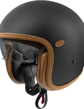Casco Moto Jet VINTAGE PLATINUM ED. U9BM Nero Opaco taglia XS - Premier - FashionsVida