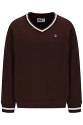 Fudge / Gardenia Grace V Neck Sweater - XS