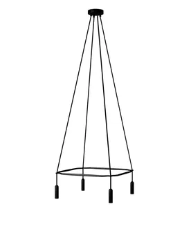 Cables Lampe Suspendue Sans Ampoule Cage 4 Drops P-light Black One Size - Creative - FashionsVida