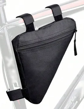 Pieza Bolsa triangular negra para bicicleta, bolsa de herramientas para el tubo superior del cuadro de la bicicleta de montaña, bolsa para el manilla - Shein - FashionsVida