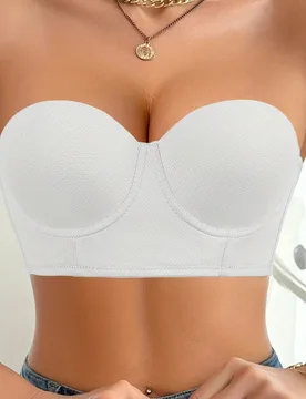 Sujetador acolchado blanco brillante para mujer - Suave, cómodo, transpirable, ajuste perfecto para uso diario 80B - Shein - FashionsVida