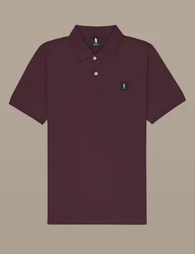 Polo con patch uomo marrone - REFRIGUE - FashionsVida