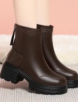CICIYANG Women's Fashion Winter Boots 2025 New Genuine Leather Comfortable High Heel Chelsea Ankle Boot Female Anti-slip Booties - Aliexpress - FashionsVida