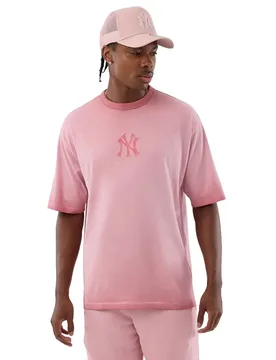T-shirt à Manches Courtes Mlb Washed Logo New York Yankees Pastel Pink / Black S - New era - FashionsVida