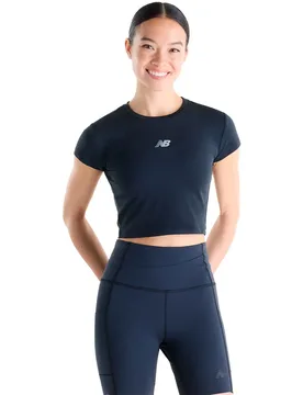 T-shirt à Manches Courtes Harmony Fitted Black XS - New Balance - FashionsVida