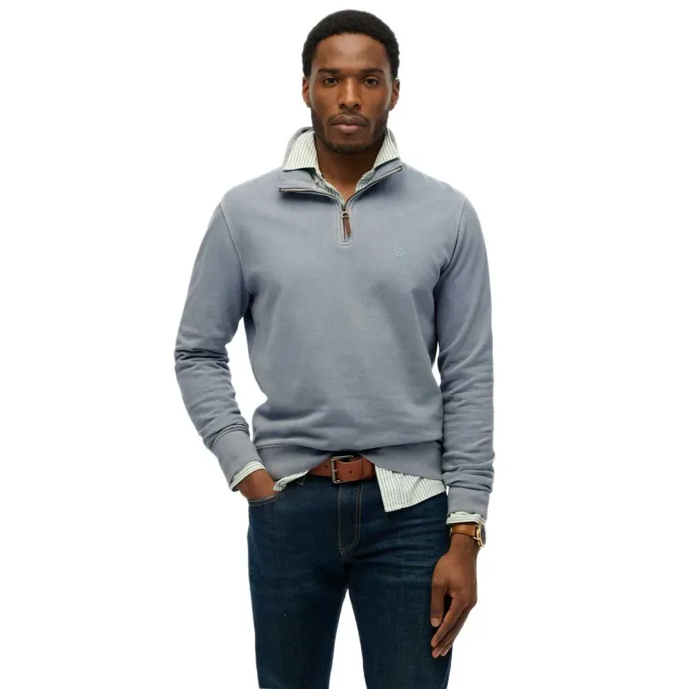 Maglione Con Mezza Zip Classic Essential Washed Denim L - Superdry - FashionsVida