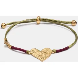 Pulsera de cordón ajustable con corazón decorativo