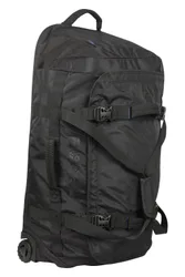 Unisex 'Voyager' Durable Heavy Duty Padded Strap 90L Wheelie Holdall Bag in Black - Black - Size: One Size