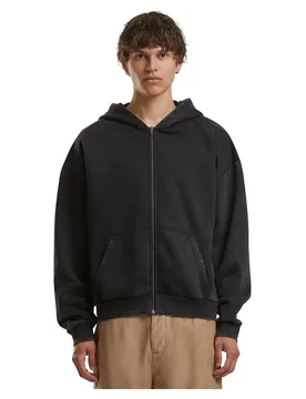Sweat-shirt à Zip Vintage Heavy Black XL - Build Your Brand - FashionsVida