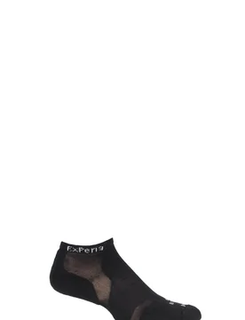 Pair Solid Black Experia By Cushioned Running Micro Mini Crew Socks Unisex 10-11 Unisex - - Black - Size: 10-11 Unisex - Thorlos - FashionsVida
