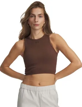 T-shirt Sans Manches Seamless Cotton Hand Brown M - Under armour - FashionsVida