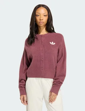 CARDIGAN ESSENTIALS KNIT M Burgundy - Adidas - FashionsVida