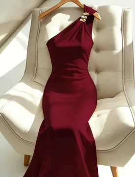 Vestido de verano elegante de mujer con decoración de metal y bajo asimétrico XS - Shein - FashionsVida