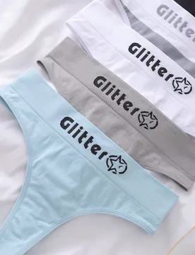 Set de 5 tangas sin costuras para mujer, diseño minimalista con letras, ropa interior deportiva, moldeadora que levanta el trasero - Shein - FashionsVida