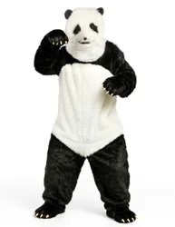 Panda Kostüm Overall schwarz-weiss