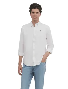 Camicia A Maniche Lunghe Sport Oxford White L - Silbon - FashionsVida