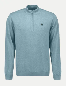 Troyer mit halbem Reißverschluss Blau XL - No Excess - FashionsVida