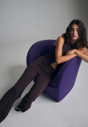 Gerade Slim-Fit-Hose Dunkles Purpurrot 38