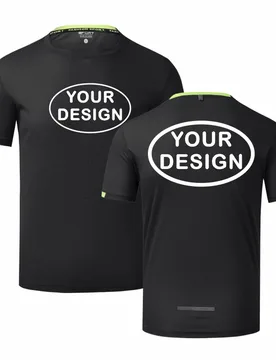Men's Summer Quick Drying Round Neck T-shirt Custom LOGO Embroidery Print Outdoor Sports O-neck Top - Aliexpress - FashionsVida