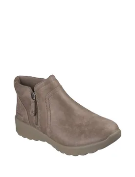 Women's Lovely Vibe Forever Mine Ankle Boot in Taupe Size: 6 - Taupe - Size: 6 - Skechers - FashionsVida