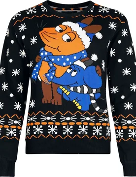 Weihnachtspullover - Maus und Elefant - S bis XXL - für Damen - Größe XL - multicolor - EMP exklusives Merchandise! - Frauen - female - Die Sendung mit der Maus - FashionsVida