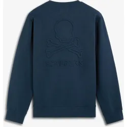 Sudadera sin capucha de hombre con cuello redondo y logo trasero y frontal a tono