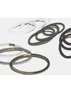 Set de gomas elásticas en beige y marrón - Chic Plus Paris - FashionsVida