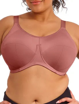 Womens Energise Full Cup Side Support Sports Bra - Pink Polyamide - Size 36ff - Elomi - FashionsVida