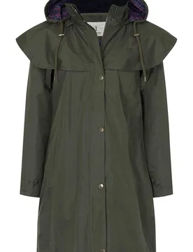 Women's Outrider 3/4 Length Waterproof Raincoat in Khaki Size: 20 - Khaki - Size: 20 - Lighthouse Clothing - FashionsVida