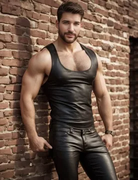 Mens Slim‑Fit Faux Leather Tank Top U‑Neck Sleeveless Casual Black Fashion Daily Club Wear Vest - Aliexpress - FashionsVida
