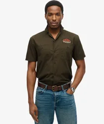 Superdry Herren Kurzarm-mechanikerhemd Green - Größe: S