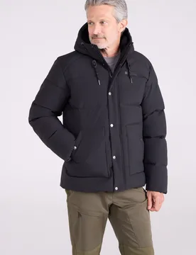 Manta' Mens Borg Lined Jacket Isotherm Water Resistant Padded Coat Black - Mountain Warehouse - FashionsVida