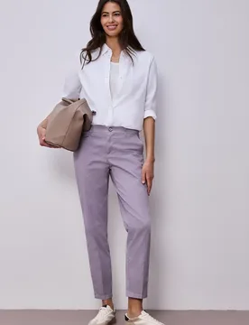 Chino im Casual Fit in softer Qualität female Lila - Street One - FashionsVida