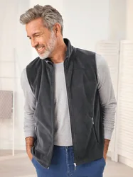 Stehkragen Fleeceweste - Anthrazit - male - Size: 50