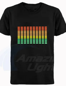 Hot Sale Sound Active Equalizer El T Shirt Equalizer Light Up Down Led T Shirt Flashing Music Activated Led T-shirt - Aliexpress - FashionsVida