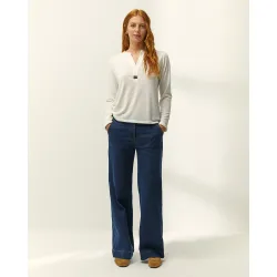 Camiseta de mujer cuello redondo manga larga